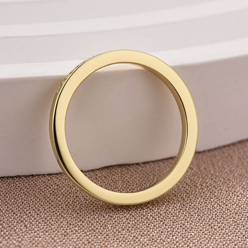 Louily Moissanite Yellow Gold Channel Set Half Wedding Band