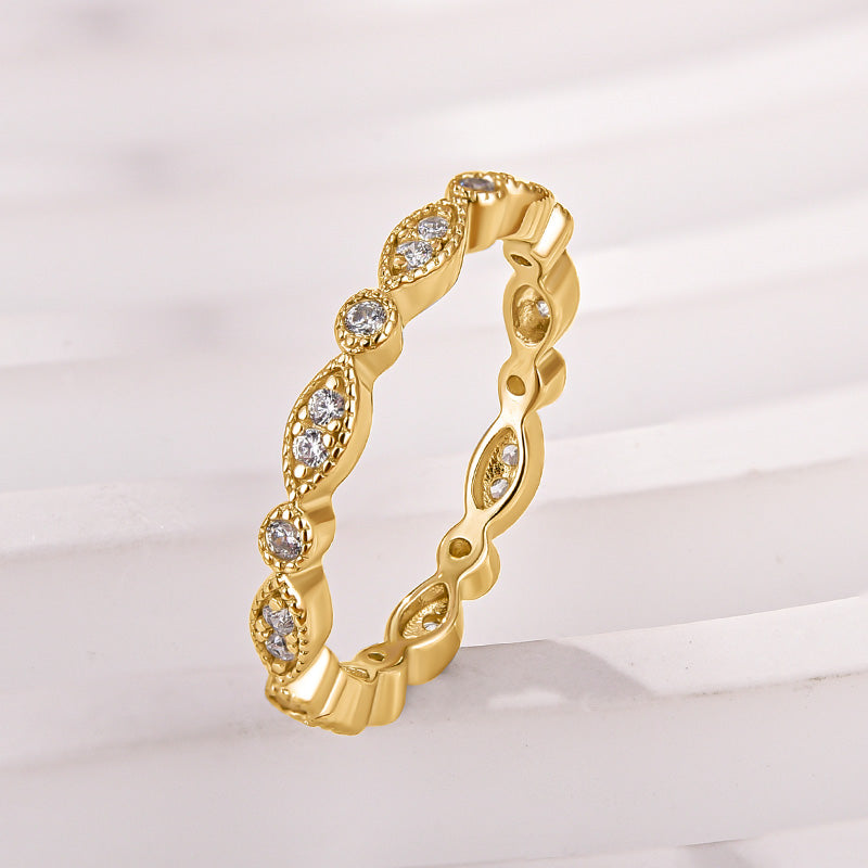 Moissanite 0.3Ct White Gold Pavé Eternity Wedding Ring