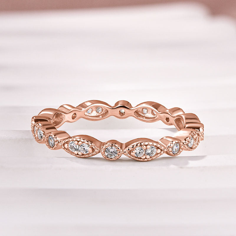 Moissanite 0.3Ct White Gold Pavé Eternity Wedding Ring