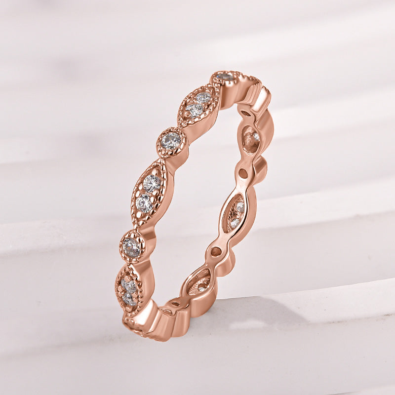 Moissanite 0.3Ct White Gold Pavé Eternity Wedding Ring