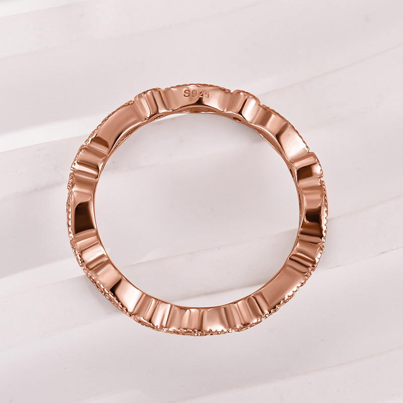 Moissanite 0.3Ct White Gold Pavé Eternity Wedding Ring