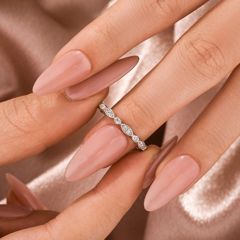 Moissanite 0.3Ct White Gold Pavé Eternity Wedding Ring