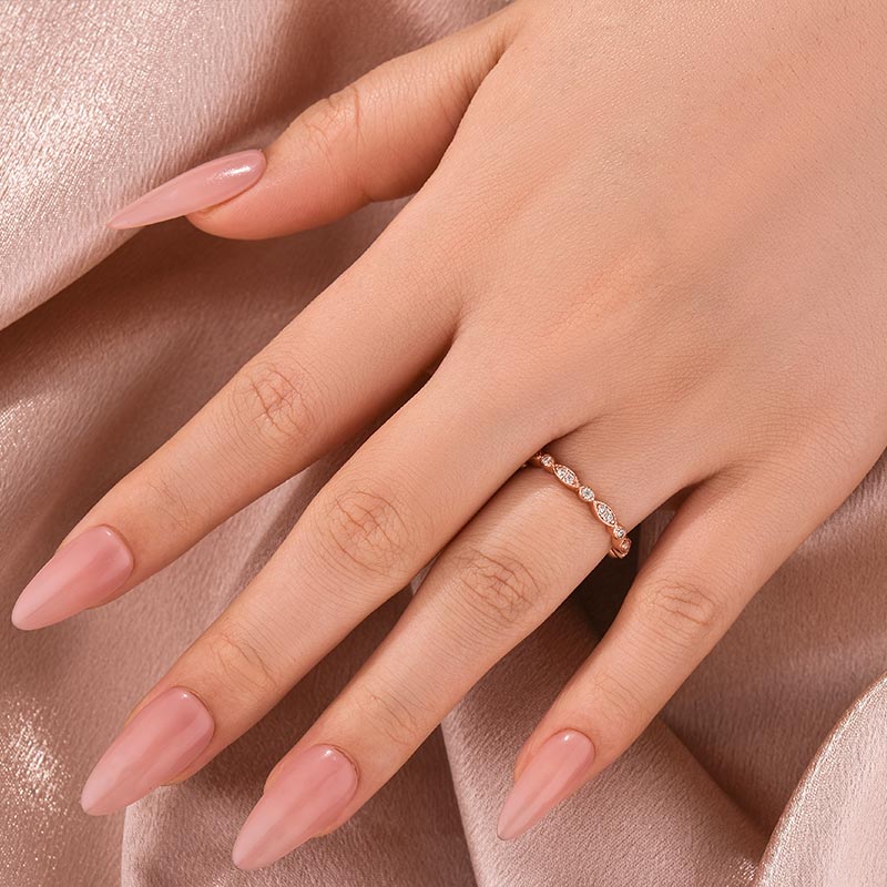 Moissanite 0.3Ct White Gold Pavé Eternity Wedding Ring