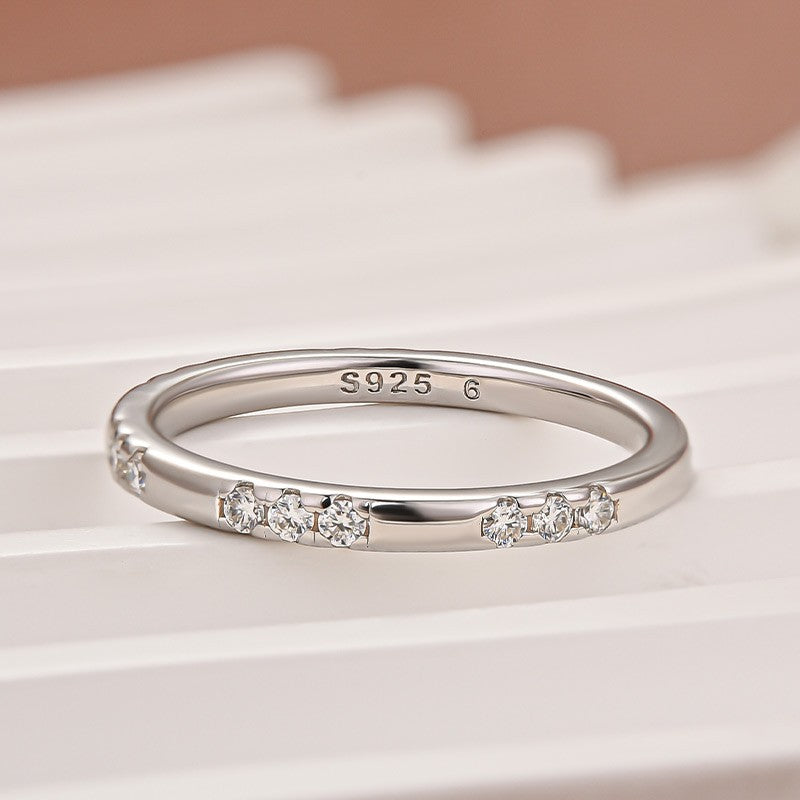 Moissanite 0.5Ct Classic Round Cut Wedding Ring In 925 Sterling Silver