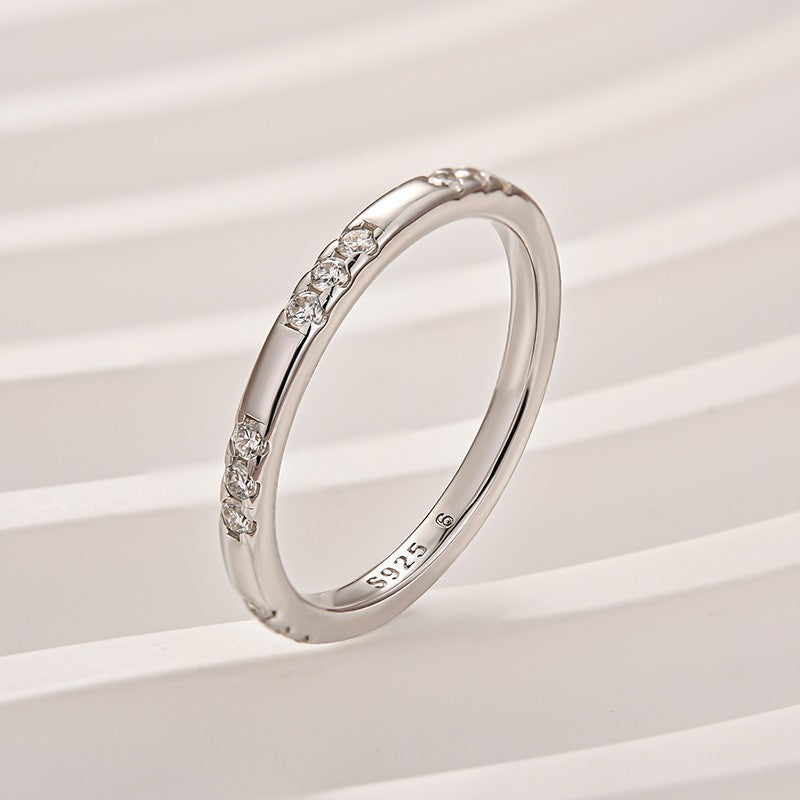 Moissanite 0.5Ct Classic Round Cut Wedding Ring In 925 Sterling Silver