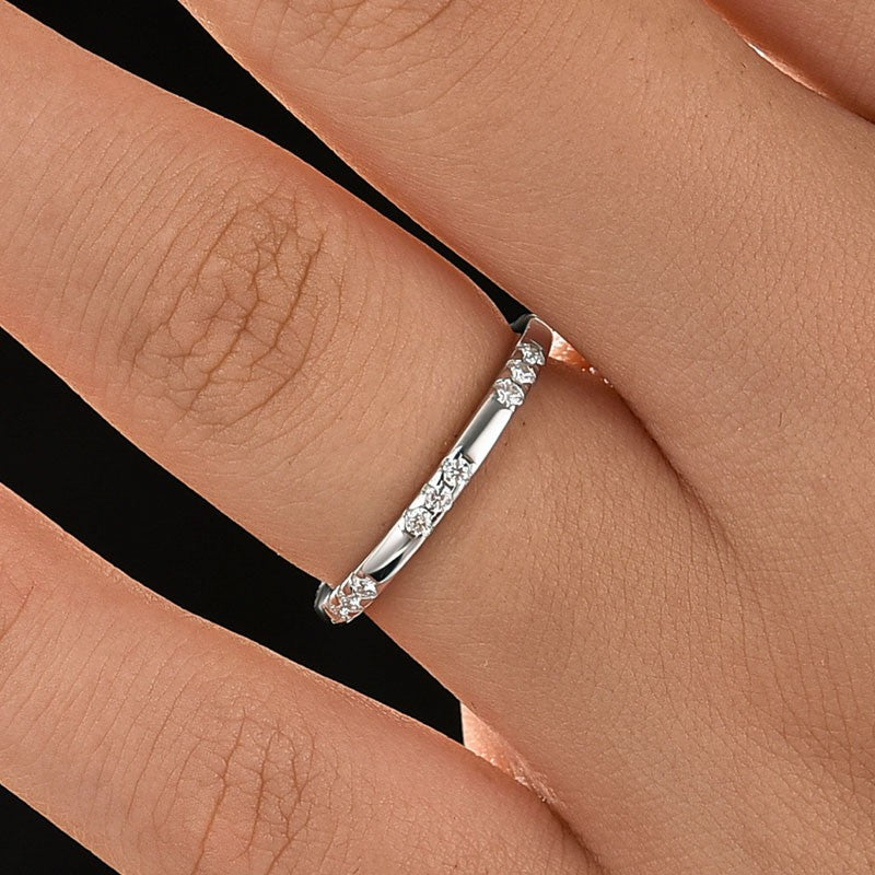 Moissanite 0.5Ct Classic Round Cut Wedding Ring In 925 Sterling Silver