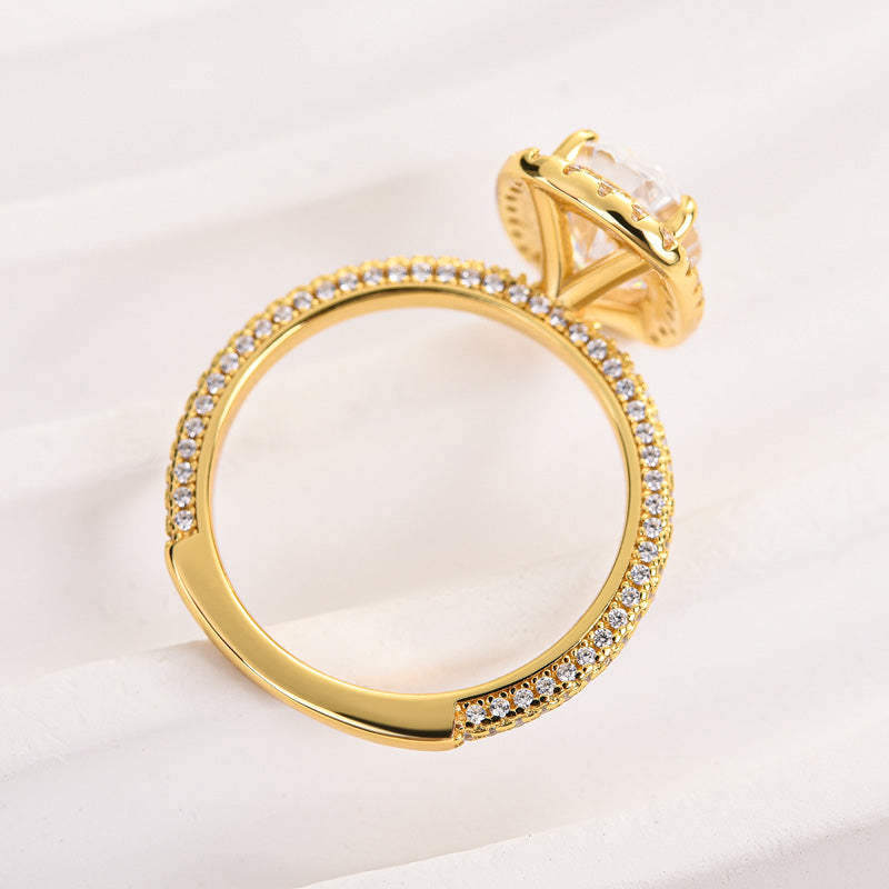 Louily Special Halo Oval Cut Simulated Diamond Engagement Ring