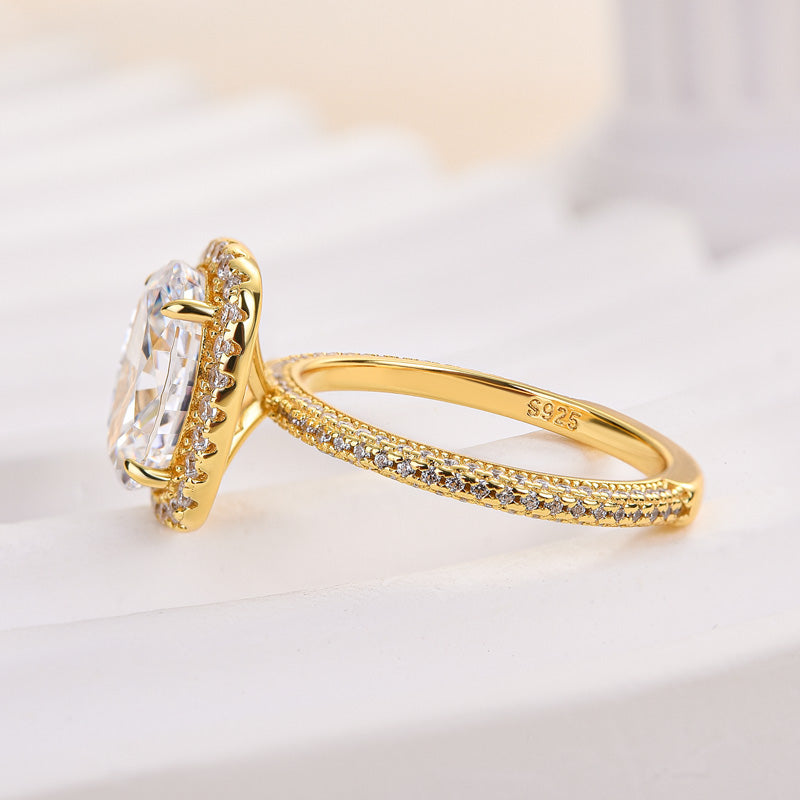 Louily Special Halo Oval Cut Simulated Diamond Engagement Ring