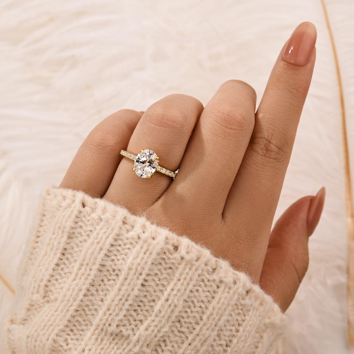 2.0Ct Oval Cut Engagement Ring Travel Ring In Sterling Silver